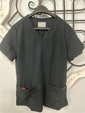 Women’s  V-Neck Black Scrub Top